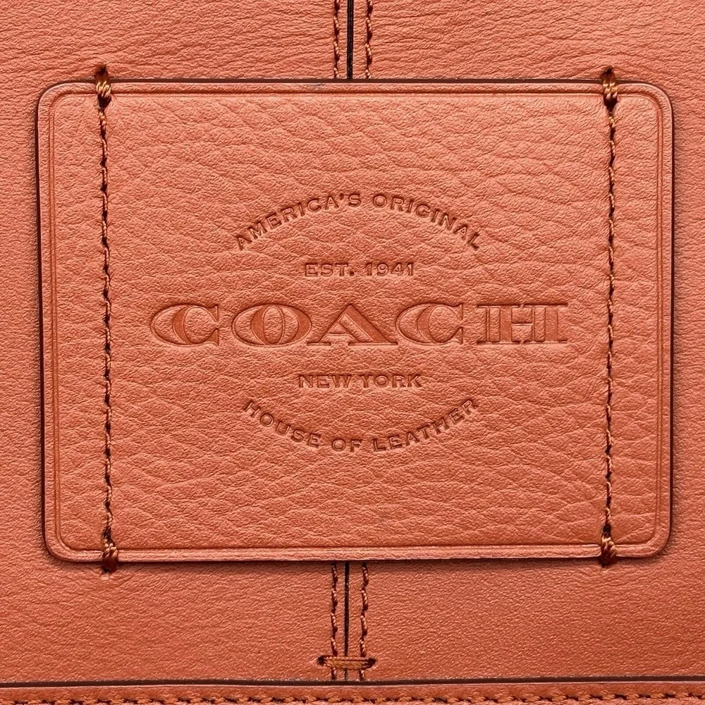 Genuine Coach F23204 Hudson Messenger Tote Terracotta 2 Way Leather Shoulder Bag